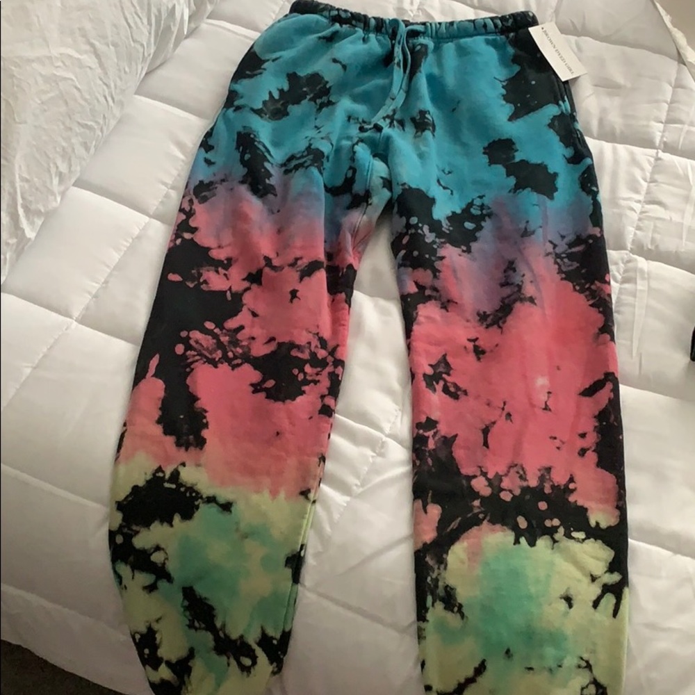 NWT Brown Dyed Girl Black Reverse Sweatpants